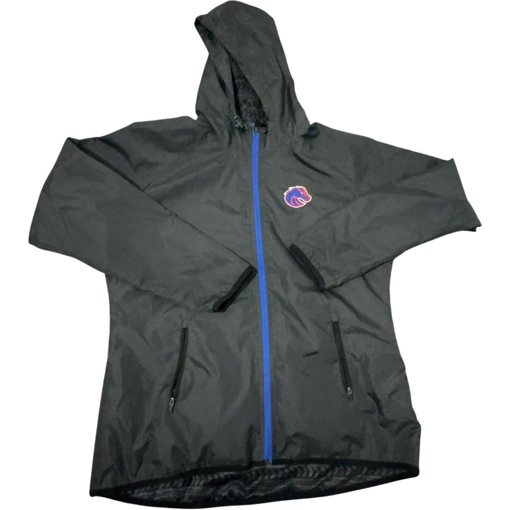 Colosseum Womens XL Gray Windbreaker Jacket Boise State Broncos Full Zip Hooded